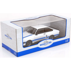 Modelcar Group 18350 Ford Escort MK II R White with blue bonnet stripes. Skala 1:18