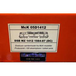 McK D1412 DSB diesellok MZ 1412 til analog DC j�vn str�m drift