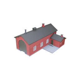 Hobbytrade HO 87254 Lasersk�ret remiese i r�de sten enkeltspor uden ballast. Bygges�t