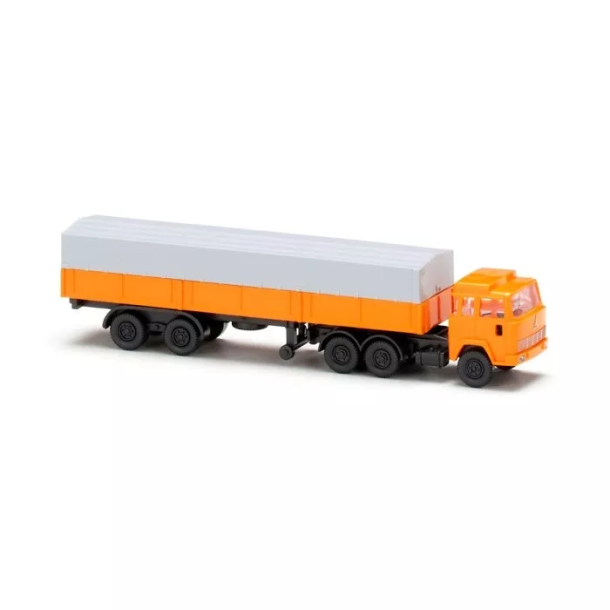 Wiking 0956 11 spor N Magirus lastbil med sttevogn orange