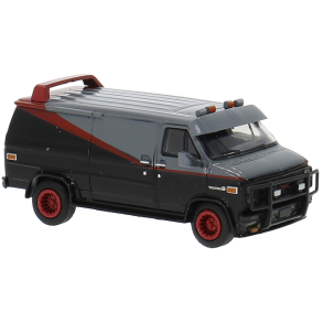 Brekina HO 18250 GMC Vandura sort/r�d �rgang 1983. Nyhed 2026