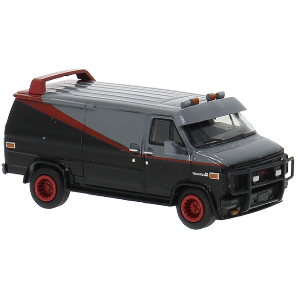 Brekina HO 18250 GMC Vandura sort/r�d �rgang 1983. Nyhed 2026