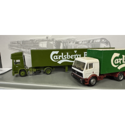 2 stk. Brugte Carlsberg lastbiler i skala 1.87 Stand se billeder