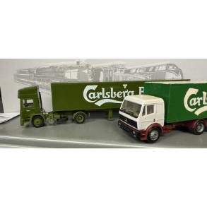 2 stk. Brugte Carlsberg lastbiler i skala 1.87 Stand se billeder