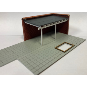 Hobbytrade HO 87293 Laserskret Carport i rde sten med indkrsel. Byggest