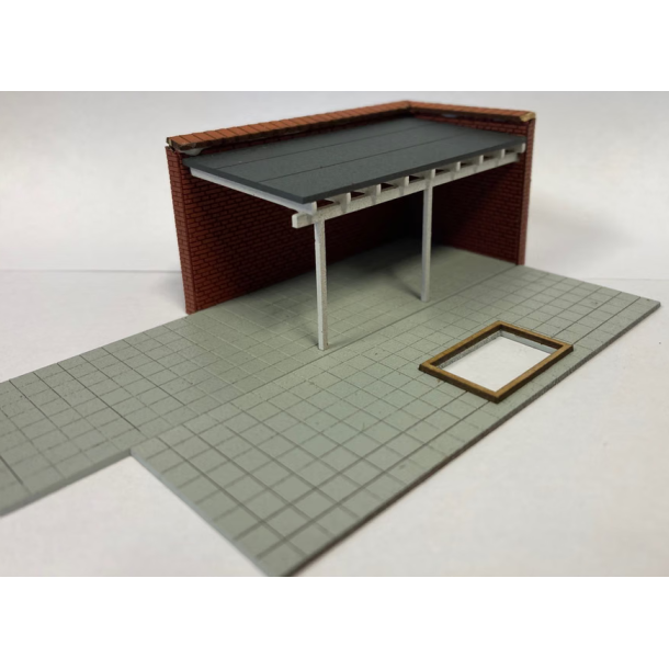 Hobbytrade HO 87293 Laserskret Carport i rde sten med indkrsel. Byggest