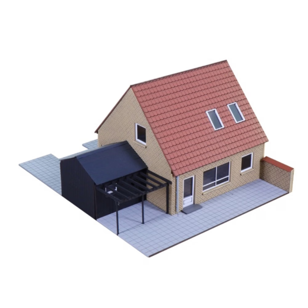 Hobbytrade HO 87272 Laserskret Villa/rkkehus i gule sten. Byggest