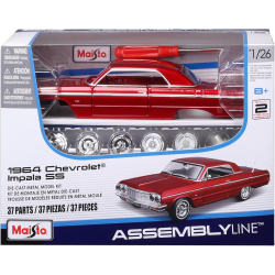 Maisto MAI39541 Chevrolet Impala SS Metallic Red �rgang 1964 skala 1:24 bygges�t