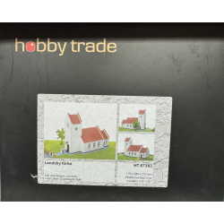 Hobbytrade HO 87383 Laserskret dansk landsbykirke hvidkalket 119 x 300 x 172 mm. Byggest