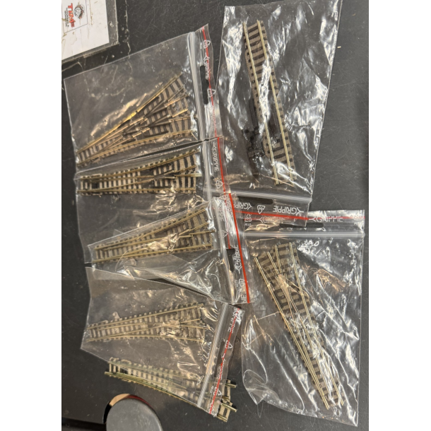 Fleischmann spor N skinne lot no 1 sporskifter og afkoblingskinne