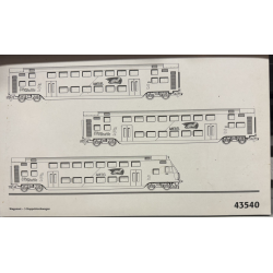 Mrklin 43540 BB 3 dobbeltdkkere CityShuttle-vogne med styrvogn