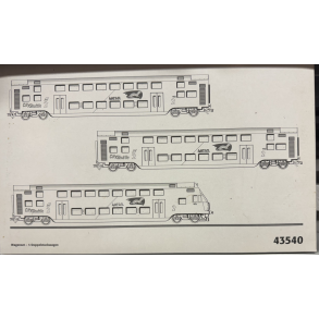 Mrklin 43540 BB 3 dobbeltdkkere CityShuttle-vogne med styrvogn
