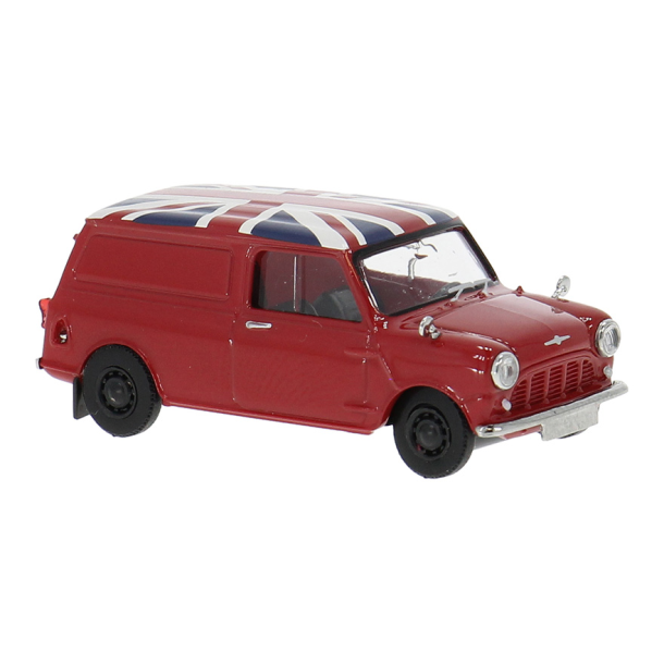 Brekina HO15365 Austin Mini Countryman med Union Jack �rgang 1960. Nyhed 2025
