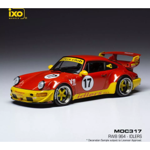 IXO moc317 Porsche 911 911 RWB 964 No17 r�d/gul �rgang 1992. Skala 1:43