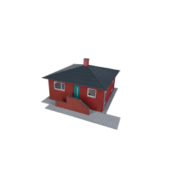 Hobbytrade HO HT87290 Bungalow i rde sten Laserskret. Byggest