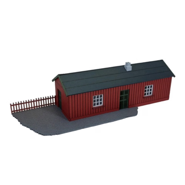 Hobbytrade HO 87373 DSB blokpost i r�de sten. M�l: 181 X 62 X 44 mm. Lasersk�ret bygges�t