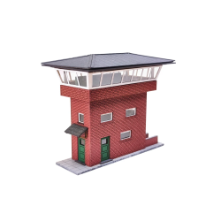 Hobbytrade HO 87266 Moderne blokpost i r�de sten 116 x 68 x 100 mm. lasercut og indeholder enkelte dele i 3D