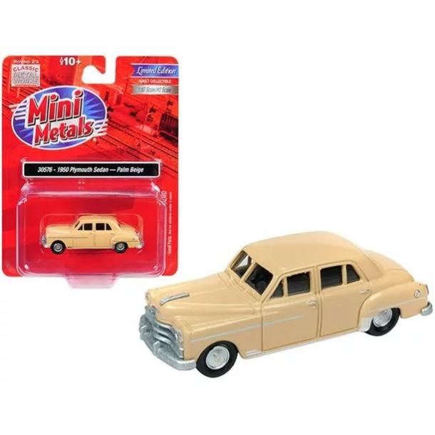 Mini metals HO 30576 Plymouth Sedan Palm Beige. rgang 1950