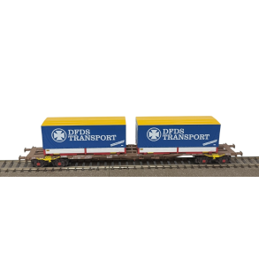 ACME HO 40371 DSB containervogn Typ Sgnss 60 med 2 veksellad fra DFDS transport. P� lager d.17.7.26