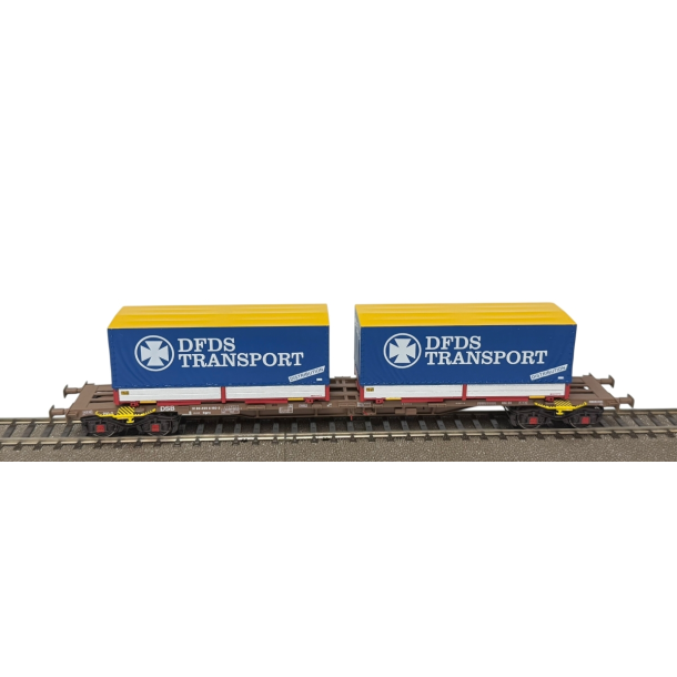 ACME HO 40371 DSB containervogn Typ Sgnss 60 med 2 veksellad fra DFDS transport. P� lager d.17.7.26