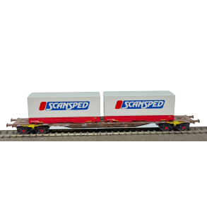 ACME HO 40372 DSB containervogn Typ Sgnss 60 med 2 veksellad fra Scansped transport. P� lager d.17.7.26