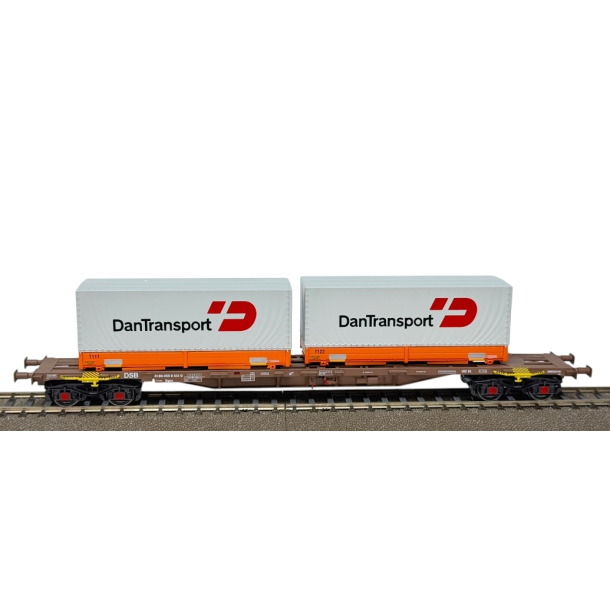 ACME HO 40373 DSB containervogn Typ Sgnss 60 med 2 veksellad fra DanTransport transport. P� lager d.17.7.26
