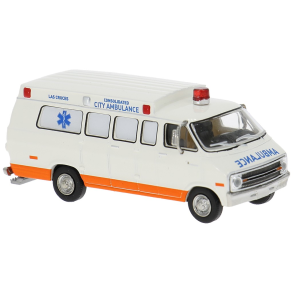 Brekina HO 18306 Dodge B 200 Ambulance Las Cruces �rgang 1975 USA. Nyhed 2026