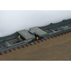 Trix HO 24472 MFD Rail dobbelt lommevogn med to gardinpresenninger sttevogne fra Spedition Mars. 