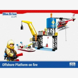BlueBrixx-Pro 107158 City Fire Rescue: Offshore platform i brand
