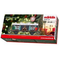 M�rklin 44126 julevogn 2026. Vognen er udstyret med et batteridrevet lysmodul. Lysmodulet er designet som en oplyst gavelast.