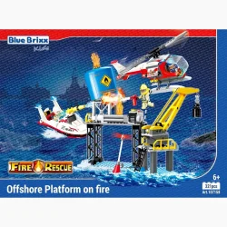BlueBrixx-Pro 107158 City Fire Rescue: Offshore platform i brand