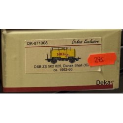 Dekas HO 871008 DSB tankvogn Gul Shell ZE 502 825 ca 1952-60