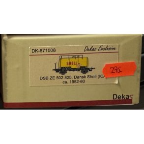 Dekas HO 871008 DSB tankvogn Gul Shell ZE 502 825 ca 1952-60
