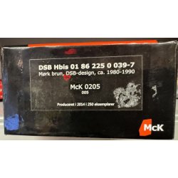 McK HO 0205 DSB lukket godsvogn litra Hbis 01 86 225 0 039-7