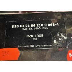McK HO 1905 DSB lukket godsvogn Hvid Hs 21 86 210 0 068-4