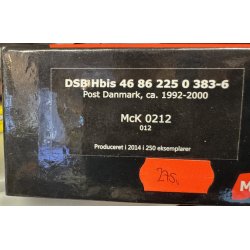 McK HO 0212 DSB lukket godsvogn Brun Post Danmark Hbis 46 86 225 0 383-6