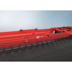 Mrklin 47470 DB AG Dobbelt lomme vogn type Sdggmrss 738 Lastet med to trailer fra DB Schenker