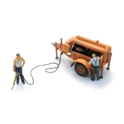 Artitec HO 387.611 Kompressortrailer med tryklufthammer + 2 figur f�rdig model. 