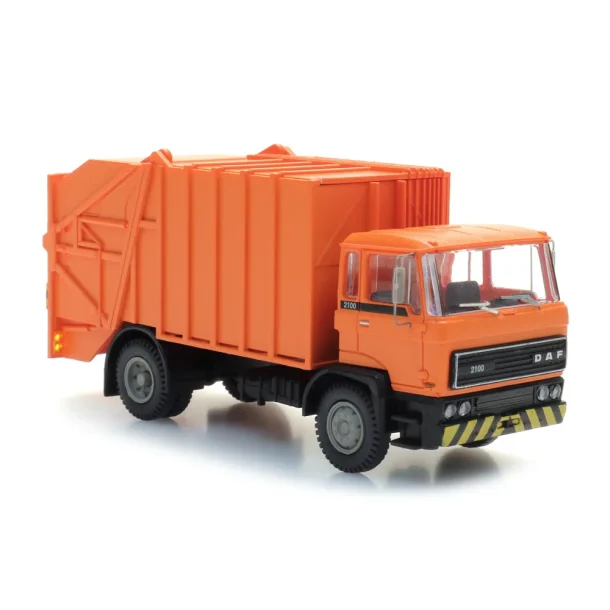 Artitec HO 487.052.13 DAF vippefrerhus 1982, skraldebil, orange. Frdig model