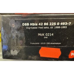 McK HO 0214 DSB lukket godsvogn Vognkasse med Saks Hbis 42 86 225 0 493-7