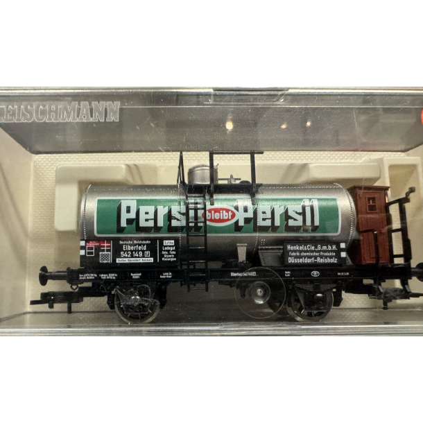 Fleischmann HO 5435 DR tankvogn Persil med bremsehus samt profi kortkoblinger