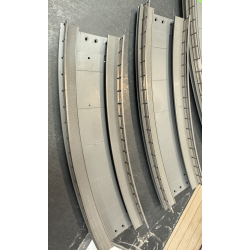 M�rklin 74623 brugt sortiment 3 stk. Buet rampe Radius 437,5 mm. 30�. Bredde: 64 mm.R2