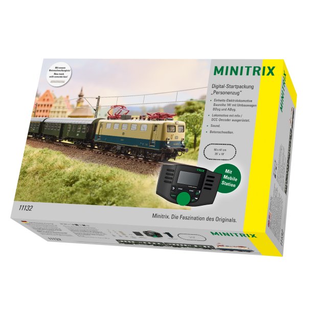 Minitrix 11132 spor N DB Digitalt starts�t "Passagertog" med MFX og motorlyd. Nyhed 2025/2026