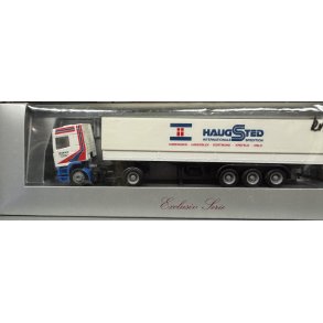 Herpa HO 143470 Scania 143M 470 Iwersen Haugsted med trailer
