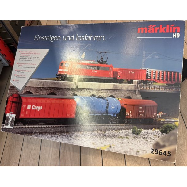 M�rklin 29645 brugt togs�t fra starts�t E-Lok BR 151 med 5 DB cargo godsvogne