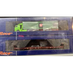 Roco HO 67212 DB 8-akslet lavgulvsvogn Rulling landevej type Saadkms lastet med s�ttevogn