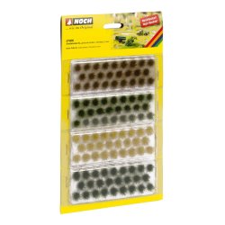 Noch alle str. 07006 Totter af grs XL mrkegrn, medium grn, brun, gylden-gul, 104 stykker, 9 mm.