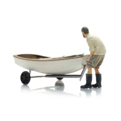 Artitec HO 387.582 Sejlbd Optimist + trailer + figur. Frdig model. 