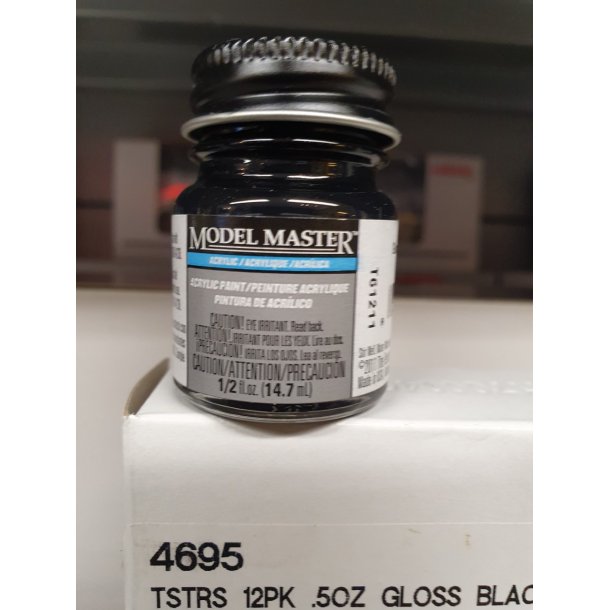 Model Master T4695 acryl maling 14,7 ml. Farve sort blank