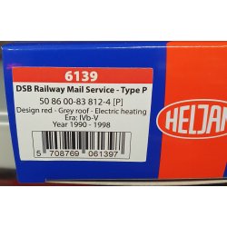 Heljan 6139 DSB postvogn litra P 50 86 90-83 812-4 P. Nyhed 2023/24